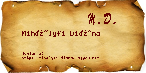 Mihályfi Diána névjegykártya